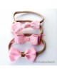 pink bow headband set