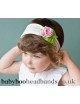 Luxury stretch fabric rose headband 