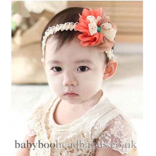 Flower and Bow Baby Headband