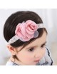 Double Luxury Satin Soft Pink Rose Baby Headband