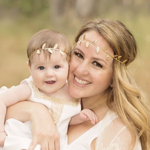 Mum And Me - Headband Set - Golden Leaves Baby and Mum Headband