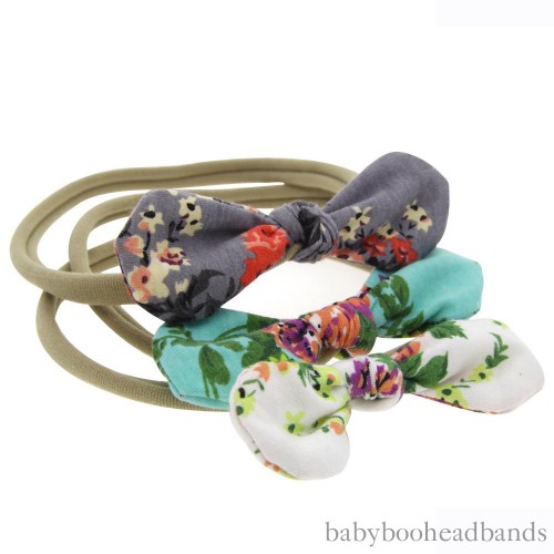 Super Comfy Floral Mini Bow Baby Headband