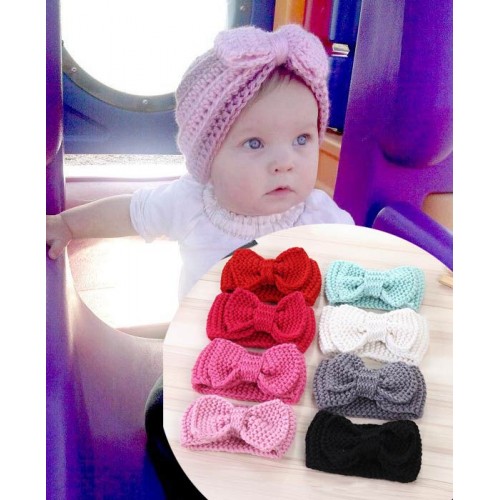 Luxury Knitted Handmade Bow Baby Headwrap