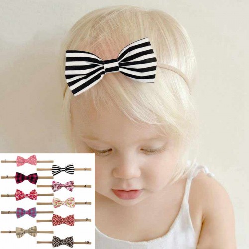 Luxury Pattern Collection Boutique Mini Bow Baby Headband