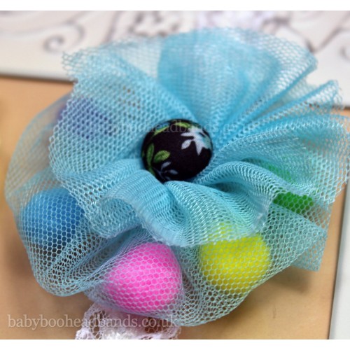Button Balls Lovely Lace Baby Headband