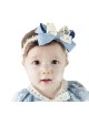 Blue bow baby headband