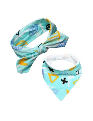 Lux Wool Lined Bib And Baby Headband - Turquoise Trouble