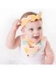 Luxury Bib & Baby headband Set - Peach Perfection
