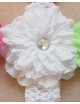 White Crochet Headband & Luxury Flower