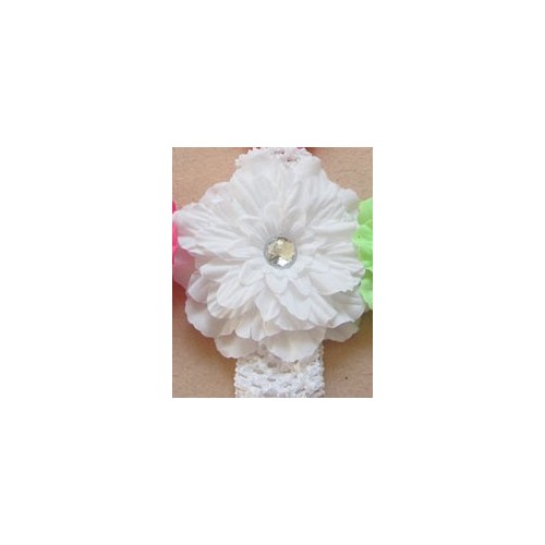 White Crochet Headband & Luxury Flower