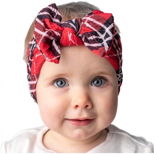 Maddy - Luxury Christmas Tartan Cable Knit Baby Headband
