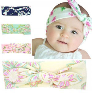 pastel floral topknot baby headband